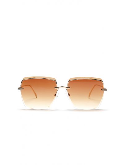 Semi Rimless Extended Lens Elegant Sunglasses