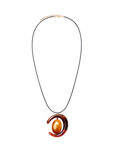 Crescent Moon Resin Acrylic Cord Chain Statement Necklace -Sale
