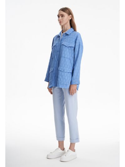 Solid Trouser With Folded Hem