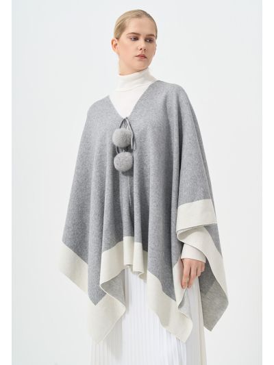 Two Toned Asymmetrical Poncho