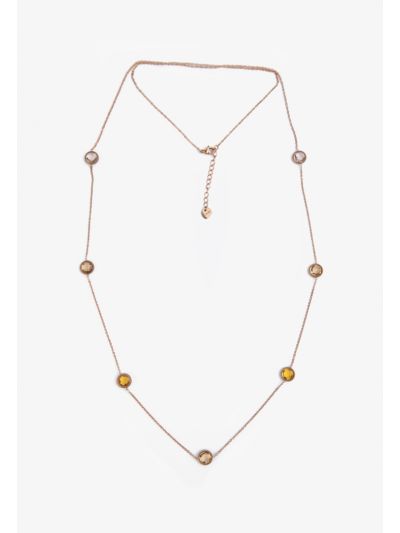 Double Strand Rhinestones Embellished Necklace