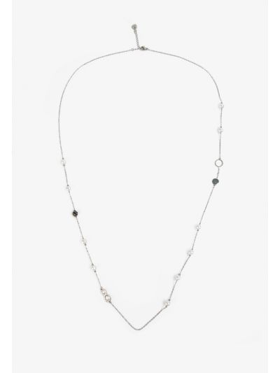 Double Strand Faux Pearls Embellished Necklace