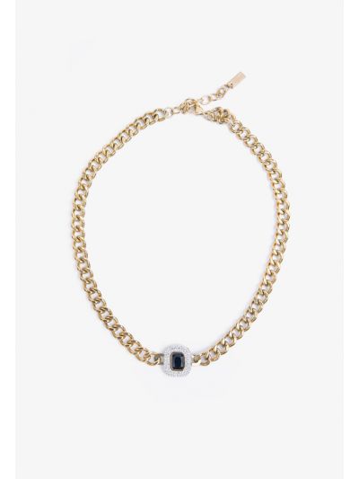 Crystal Embellished Chunky Chain Necklace
