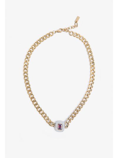 Crystal Embellished Chunky Chain Necklace