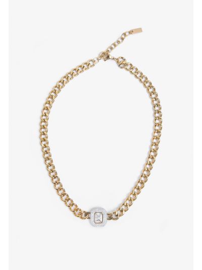 Crystal Embellished Chunky Chain Necklace