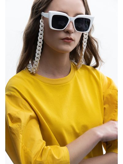Chunky Acrylic Eyeglasses Dual Chain Necklace Holder