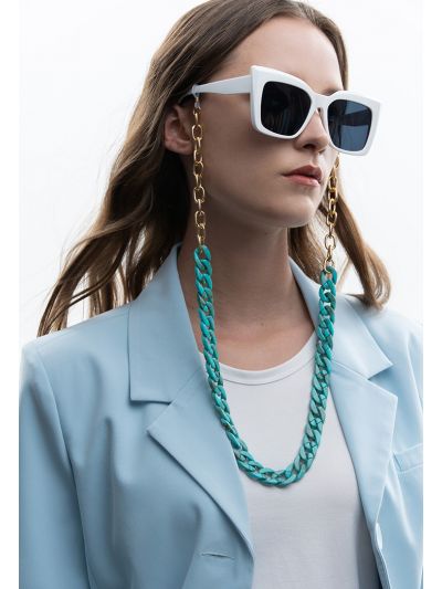 Two-Tone Smokey Clear Lanyard Acrylic Eyeglasses Holder