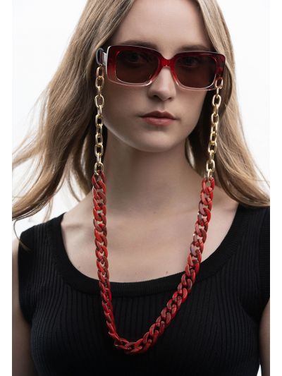 Two-Tone Smokey Clear Lanyard Acrylic Eyeglasses Holder
