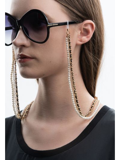 Triple Sunglasses Holder Gold Chain Necklace