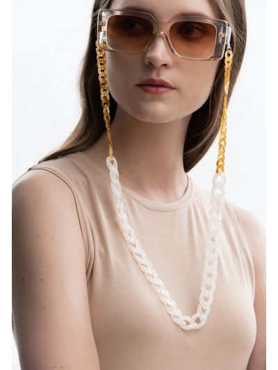 Smokey Clear Two Tone Chunky Link Eyeglasses Holder