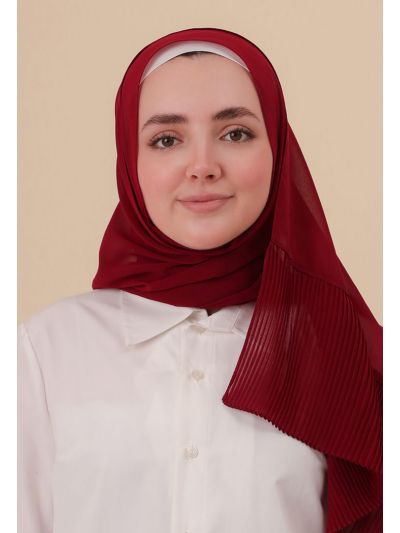 One Side Pleated Solid Scarf
