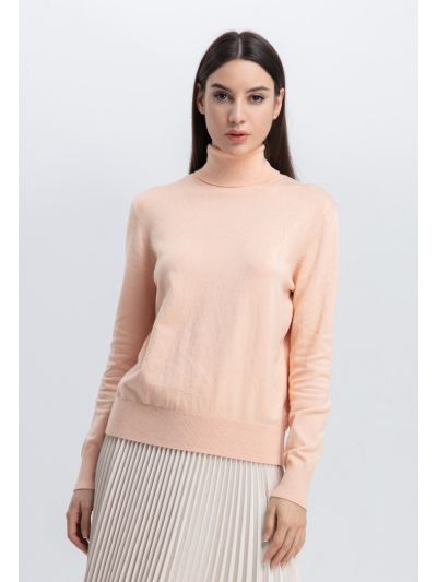 High Neck Single Color Knitwear -Sale