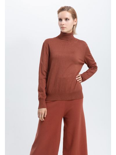 High Neck Single Color Knitwear