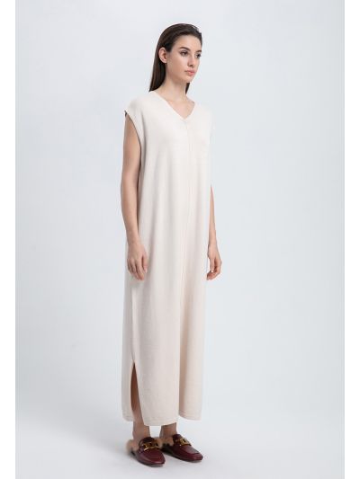 Sleeveless V-Neck Knitted Dress