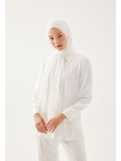 Floral Lace Solid Hijab
