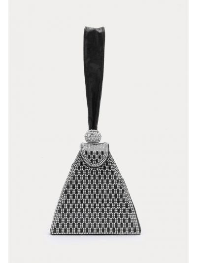 Triangle Shape Stud Embellished Hand Bag