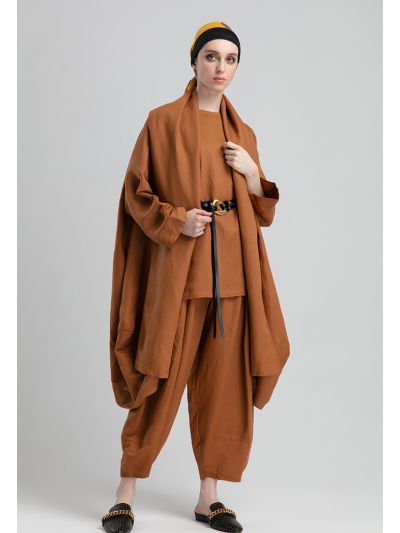 Solid Color Linen Ankle Balloon Pants