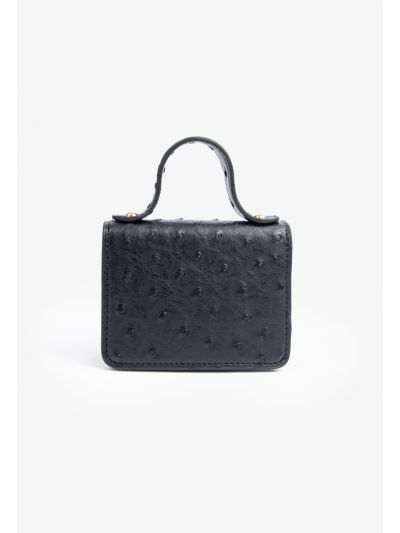 Ostrich Textured Micro Crossbody Bag