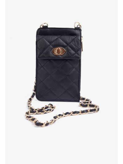 Solid Quilted Crossbody Bag