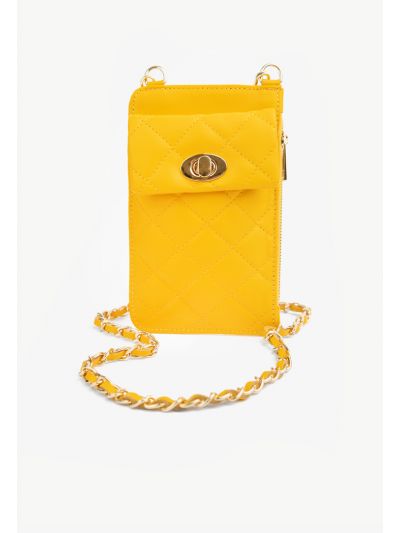 Solid Quilted Crossbody Bag