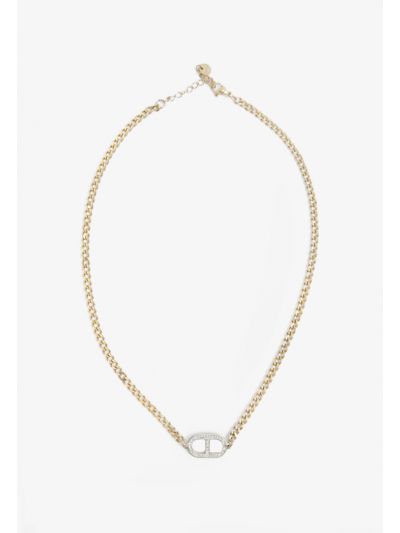 Crystal Embellished Pendant Chain Necklace 