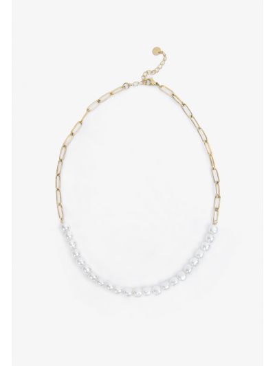 Faux Pearls Embellished Chain