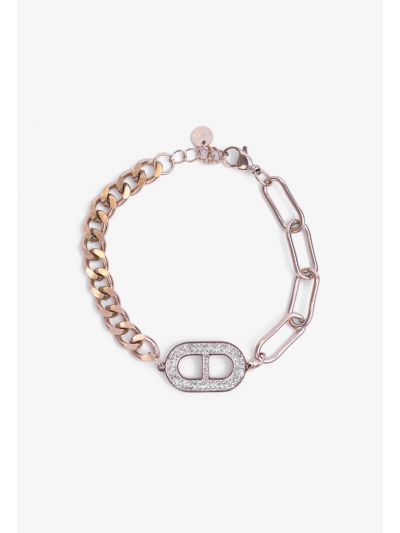 Crystal Embellished Pendant Chain Bracelet 