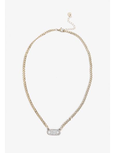 Crystal Embellished Charm Necklace