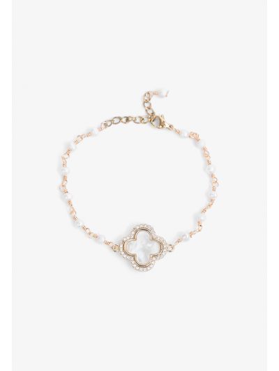 Beaded Floral Charm Bracelet