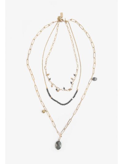 Multistrand Beaded Chain Necklace
