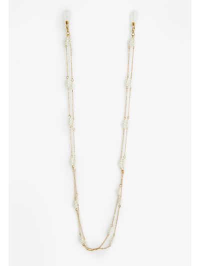 Soft Faux Pearls Embellished Eyewear Accessory