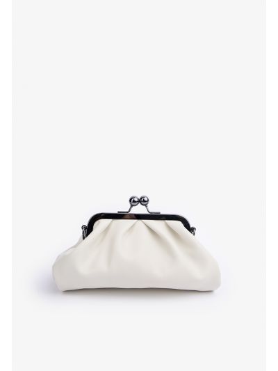 Solid PU Leather Crossbody Clutch