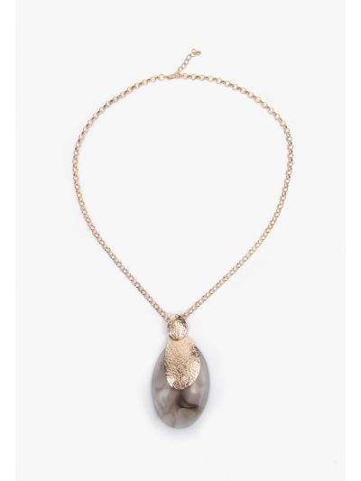 Ethnic Hammered Stone Necklace