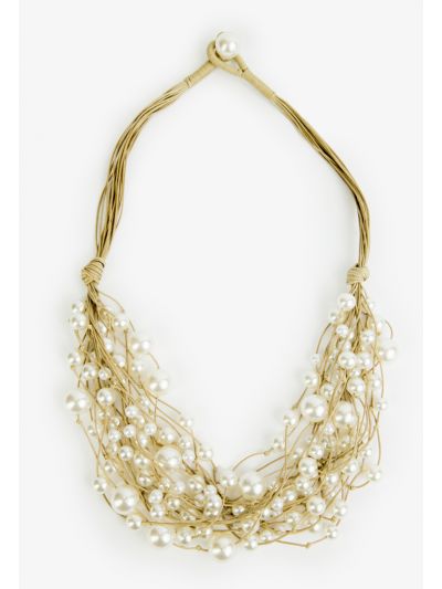 Faux Pearls Embellished Necklace