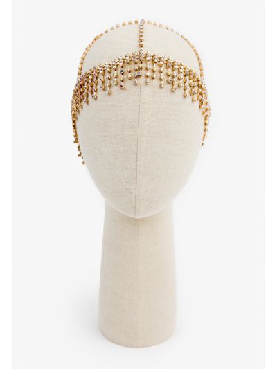 Crystal Embellished Net Hair Accessory