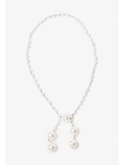 Faux Pearls Opera Necklace