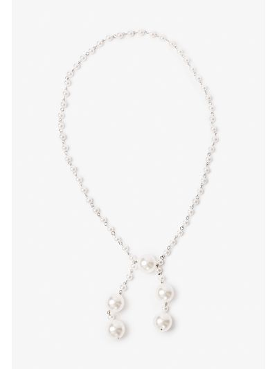 Faux Pearls Opera Necklace