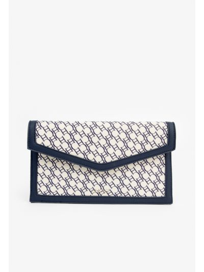 Two-Toned Printed Monogram Pouch