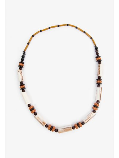 Rustic Beaded Marbled Necklace