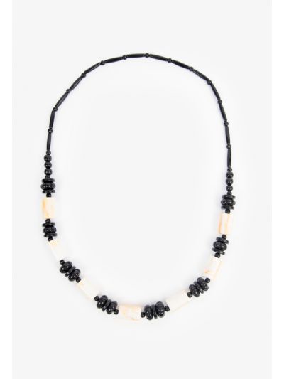 Chunky Rustic Beaded Marbled Necklace