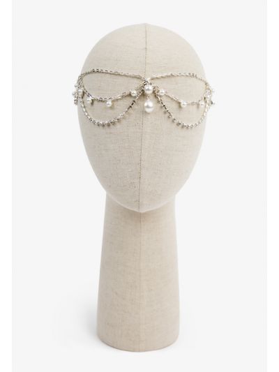 Crystal & Faux Pearls Embellished Head Accessory
