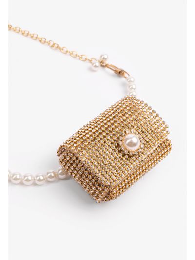 Crystal Embellished Micro Crossbody Bag