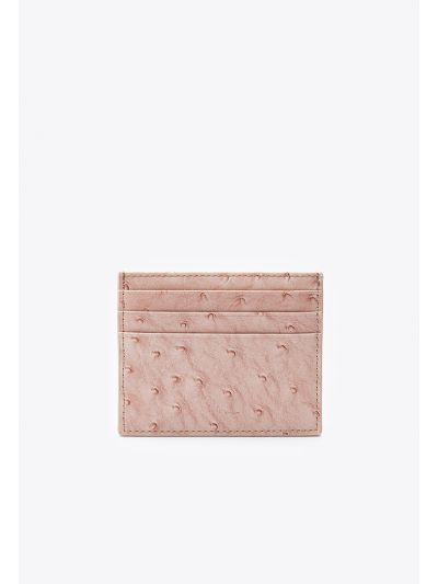 Textured Ostrich Print Card Holder