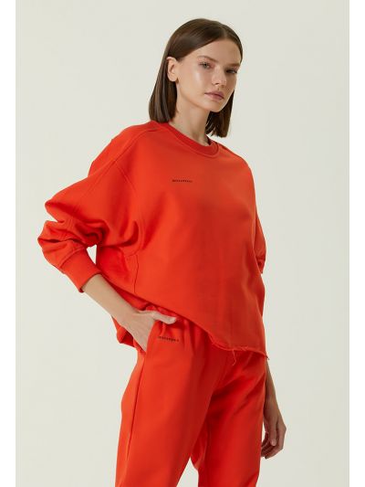 Academia Blossom Crew Neck Sweatshirt Red