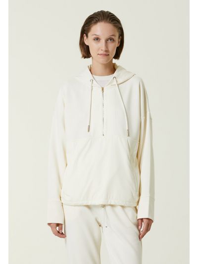 Collection Hooded Garni Detailed Sweatshirt White