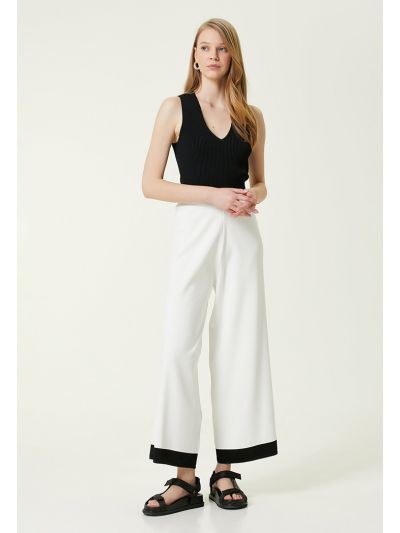 Club Wide Knitwear Trouser White