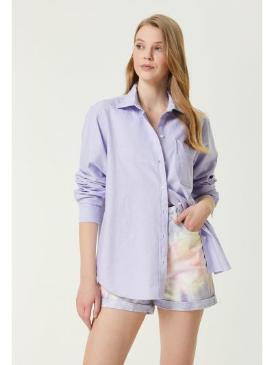 Club Boyfriend Oxford Shirt Purple