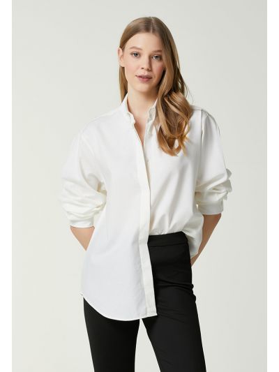 Club Buttoned Collar Shirt Beige