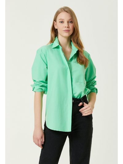 Club Boyfriend Poplin Shirt Green