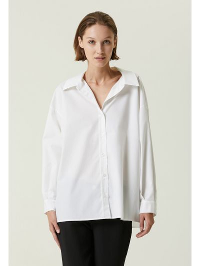قميص أبيض قطني بأزرار - عروض